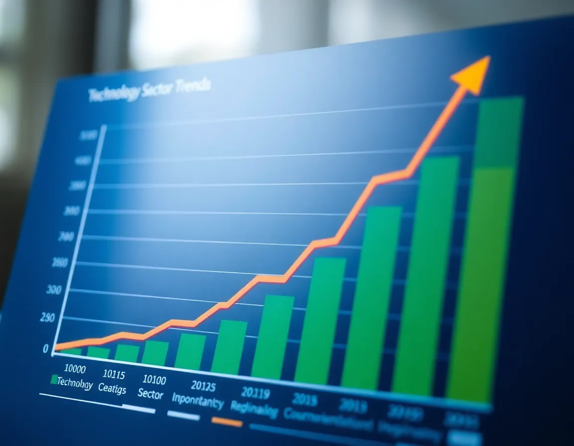 A dynamic chart showing technology sector growth trends in India.