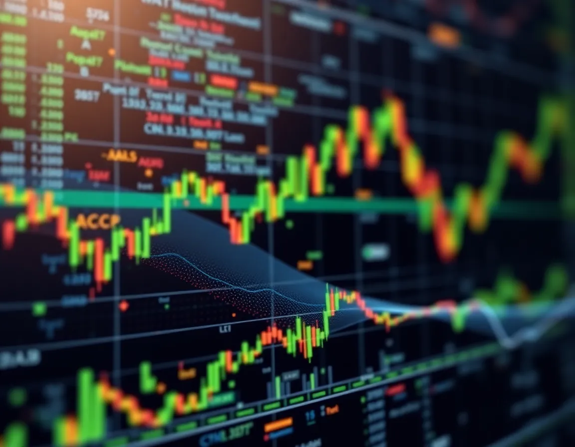Abstract representation of algorithms and data streams for quantitative trading.